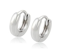 925 Sterling Silver Filled Small Baby's 9mm Huggie Hoop Earrings