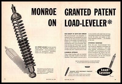 1959 Monroe Michigan Patent On ''Load-Leveler'' Shock Absorbers 2-Page Print Ad