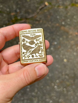 Crow Murder Custom Engraved Zippo | Armor Case | Solid Brass