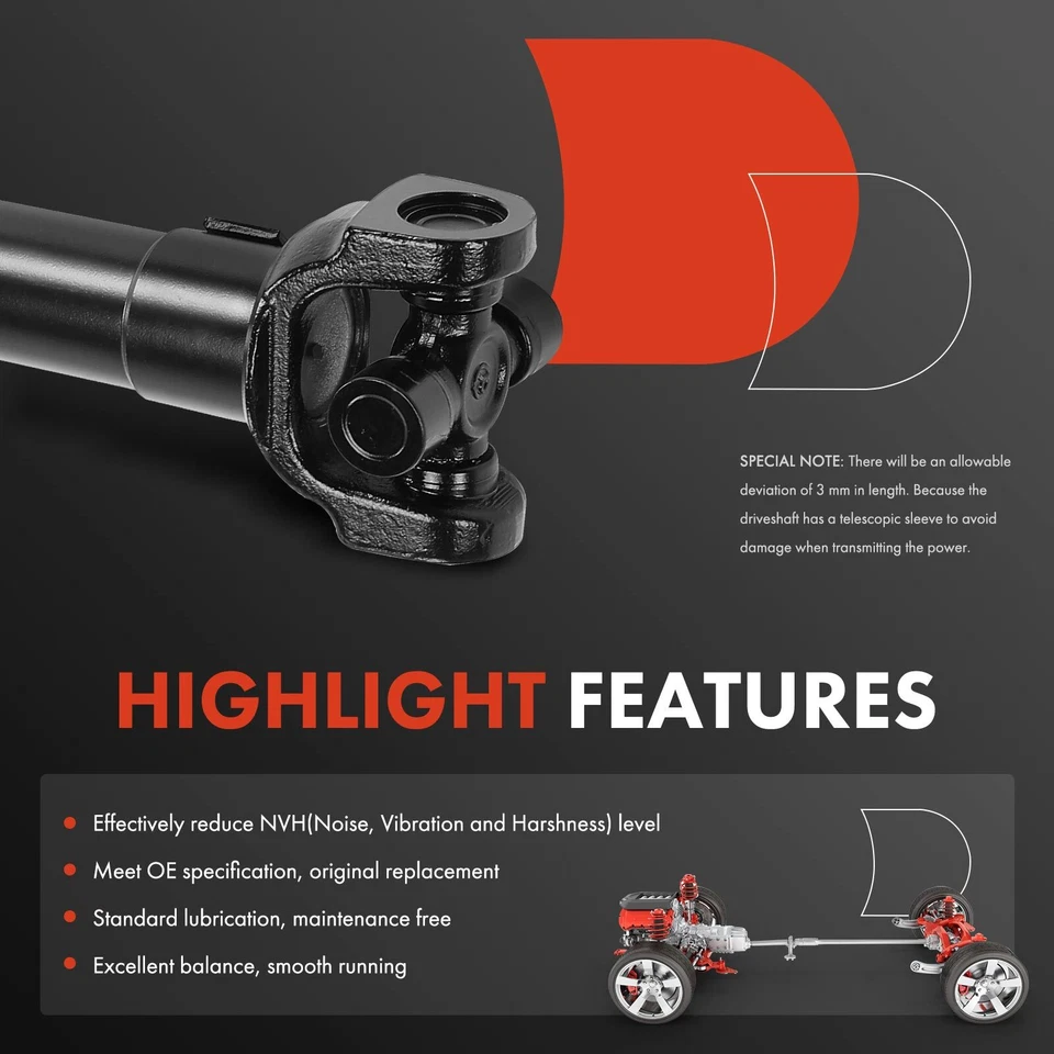 A-Premium Driveshaft Prop Shaft Assy Front for Chevrolet K30 V30 GMC K3500 V3500 - Image 4 of 4