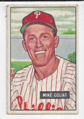 Mike Goliat 1951 Bowman ML Baseball Card # 77 Phillies