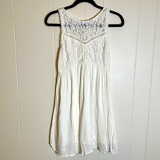 Abercrombie & Fitch Women's White Lace Mini Dress Medium Bride Wedding