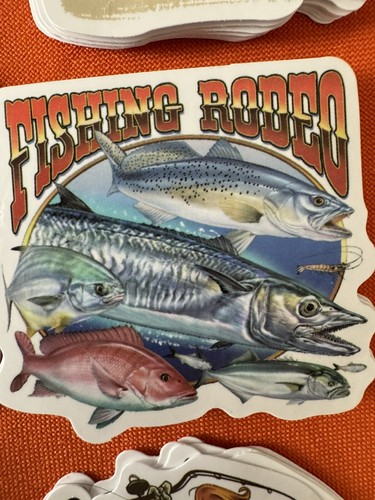 50 X SPORT FISHING FLORIDA BOX STICKERS , Waterproof Stickers TARPON, Barracuda - Picture 16 of 24