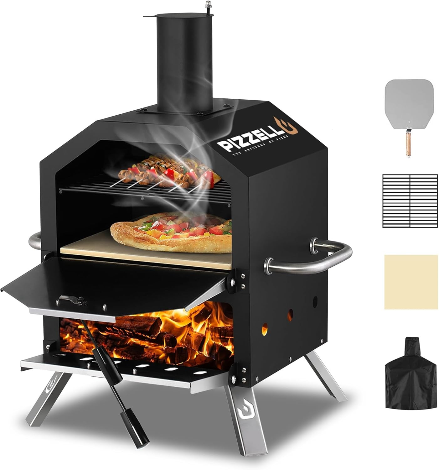 Outdoor Pizza Oven Wood Fired 2-Layer Pizza Ovens outside Pizza Maker with Stone