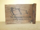 VINTAGE AMERICAN CEREAL COMPANY WOOD CRATE BOX SIGN ADVERTIZING