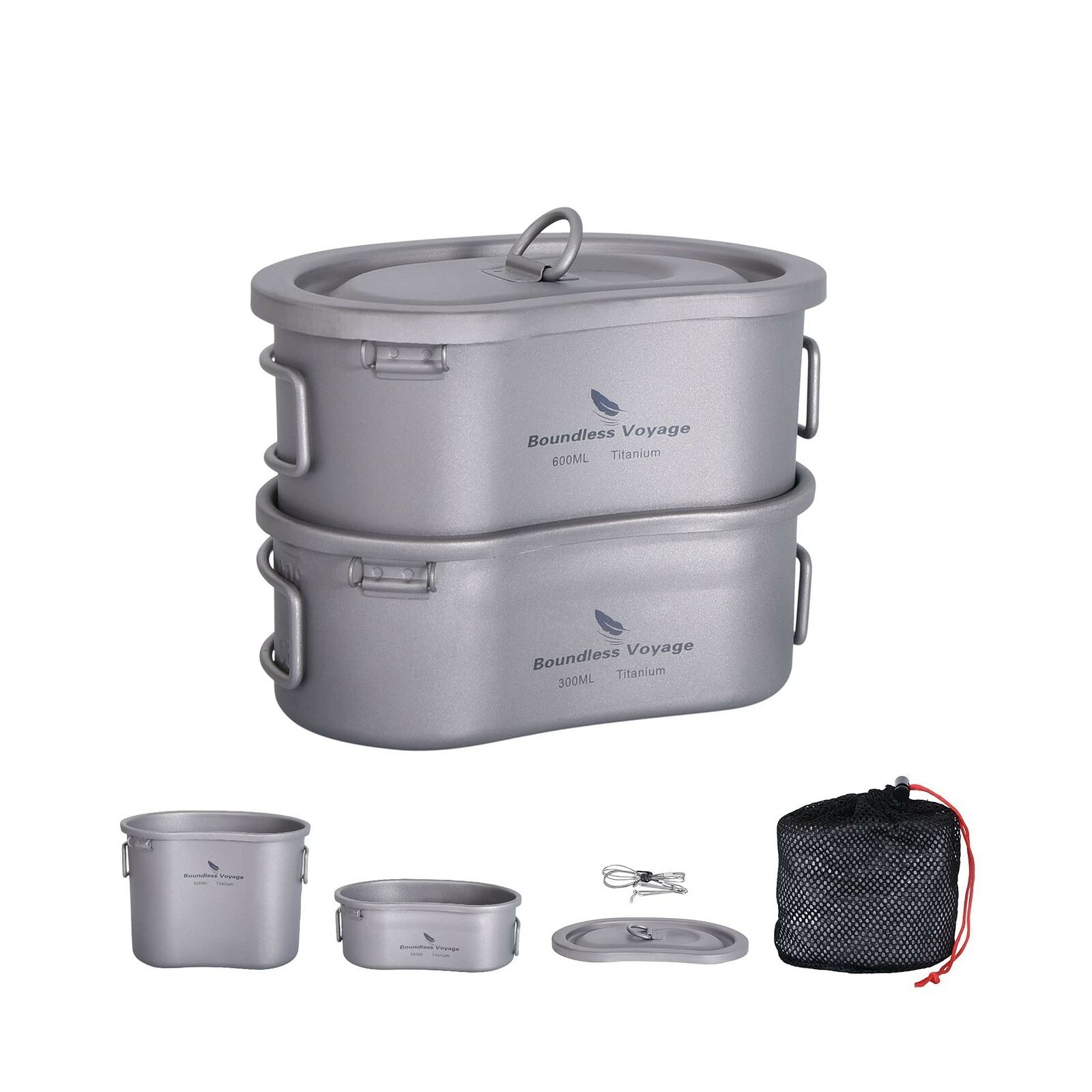 Boundless Voyage Titanium Very popular Canteen Mess Kit and with Lid Cheap super special price Folding