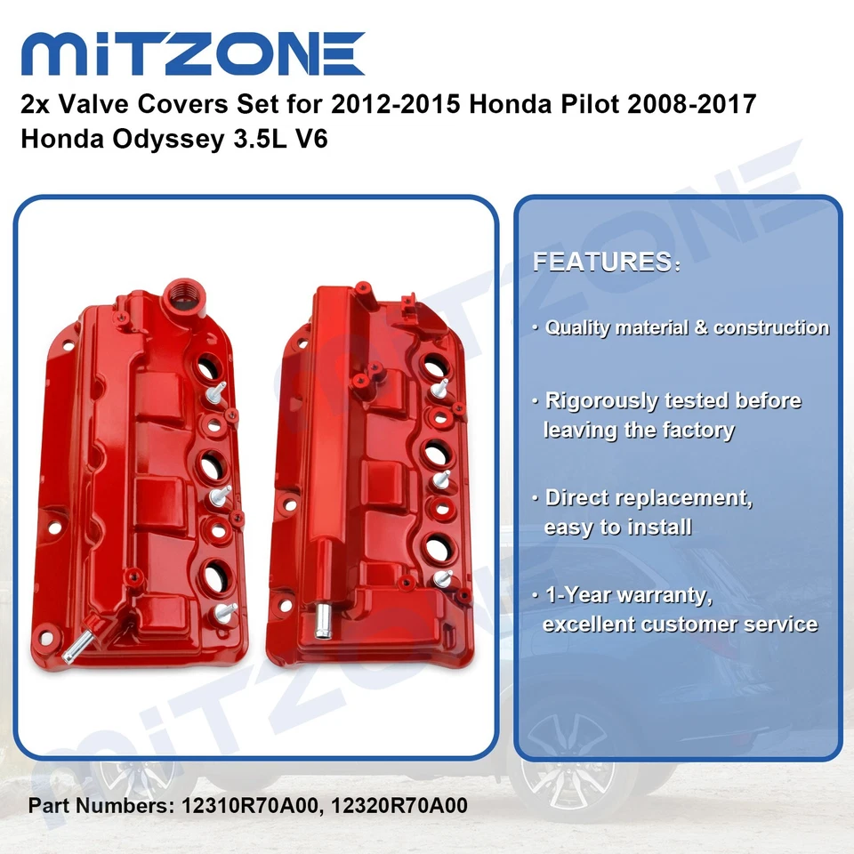 Juego de 2 fundas de válvula rojas para Honda Pilot 2012-2015 2008-2017 Honda Odyssey 3,5 L🚗 Foto 2 de 4
