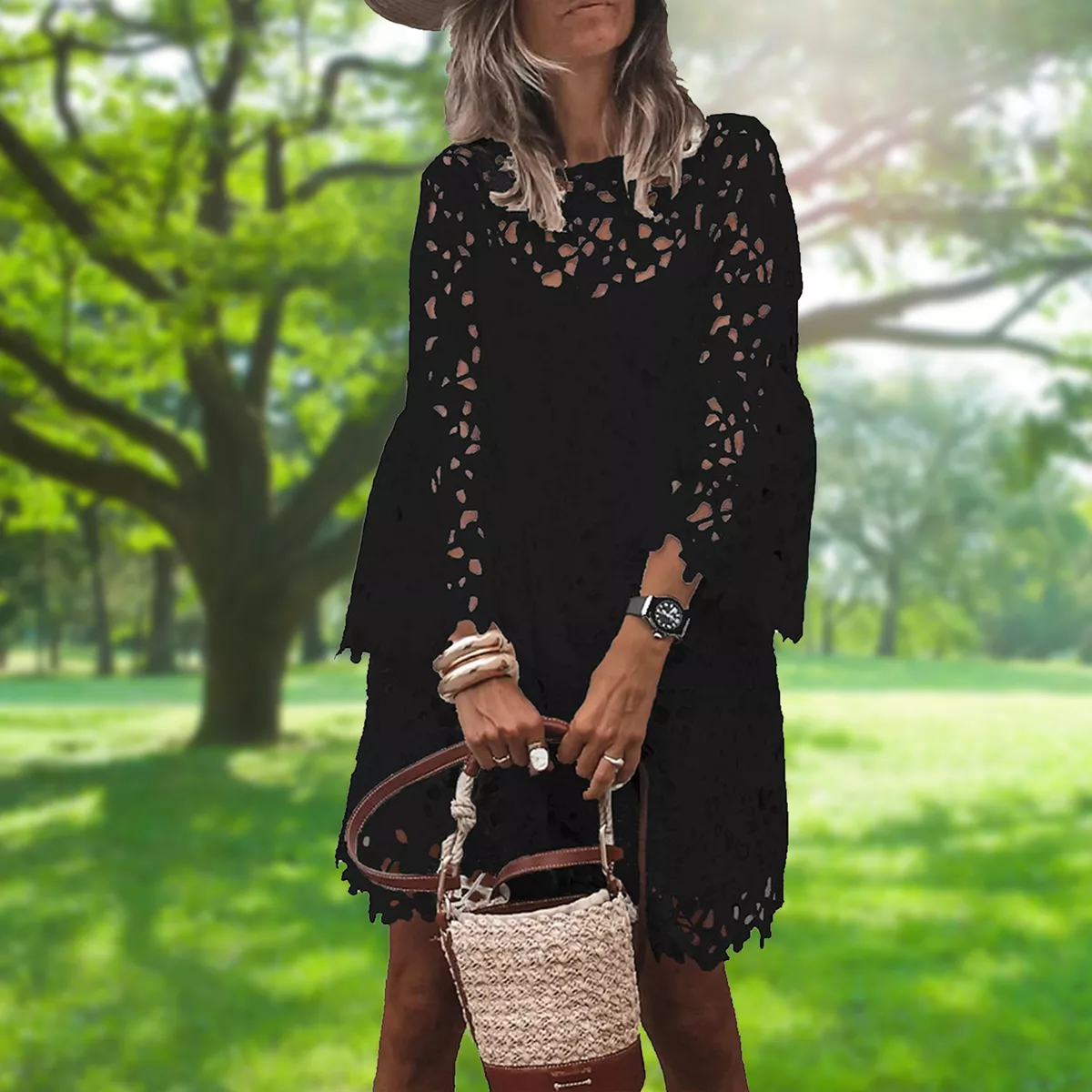 Feminine top lace dresses