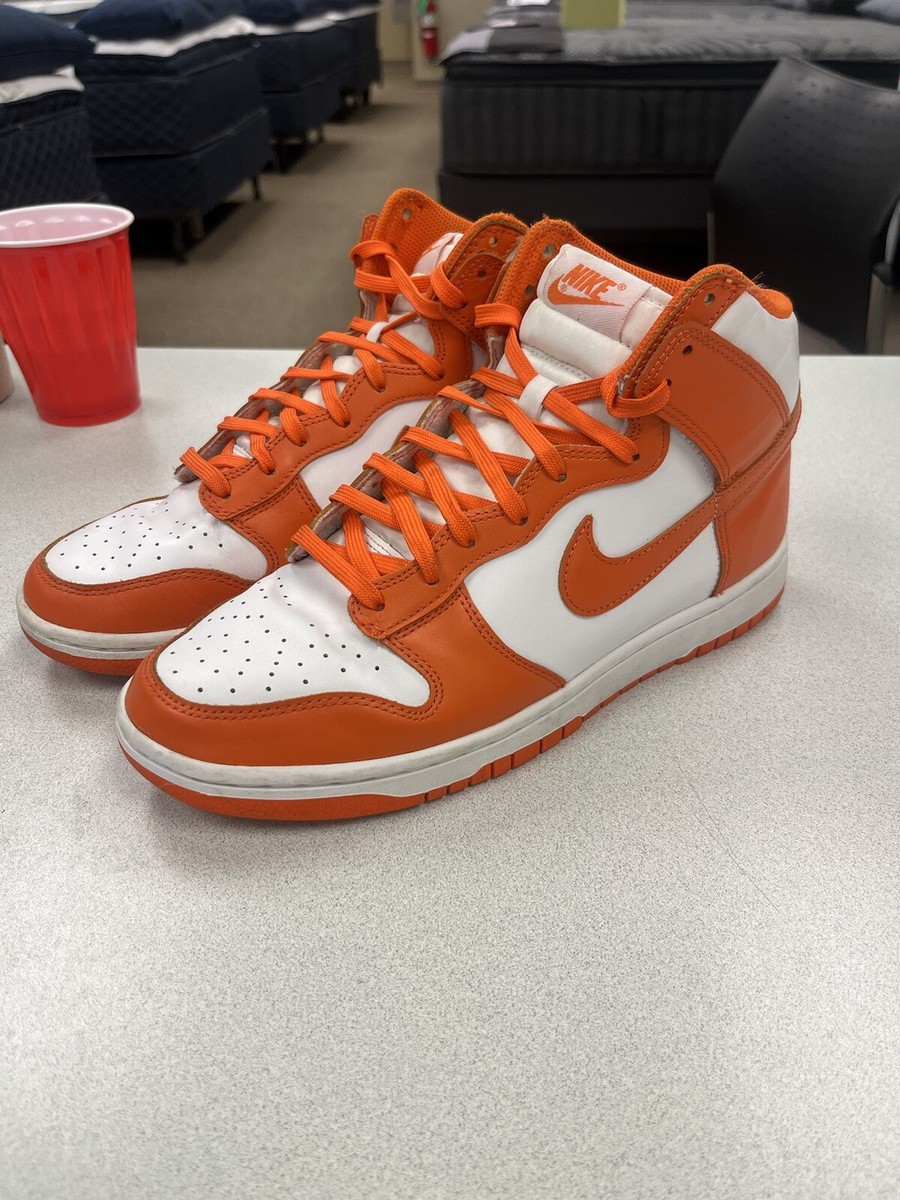 nike dunk high orange and white