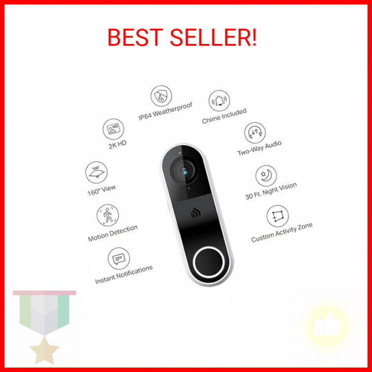 Kasa Smart Video Doorbell Camera Hardwired w/ Chime, 3MP 2K Resolution