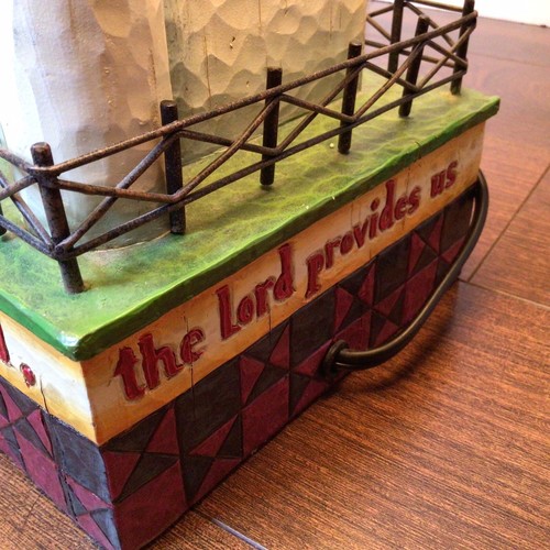 JIM SHORE Heartwood Creek Farmhouse Lamp 4002957 Original Shade And Finial - Picture 9 of 18