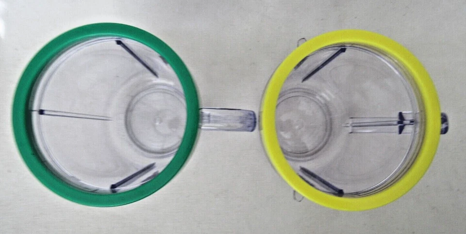 2 Original 16oz Magic Bullet Cups w/ Handles, Rim Rings, Shaker & Steamer Top - Image 2 of 3