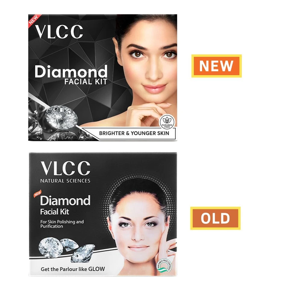 VLCC Diamond Facial Kit - 60g  Skin purifying with Parlour Glow Skin Elasticity - Image 2 of 4