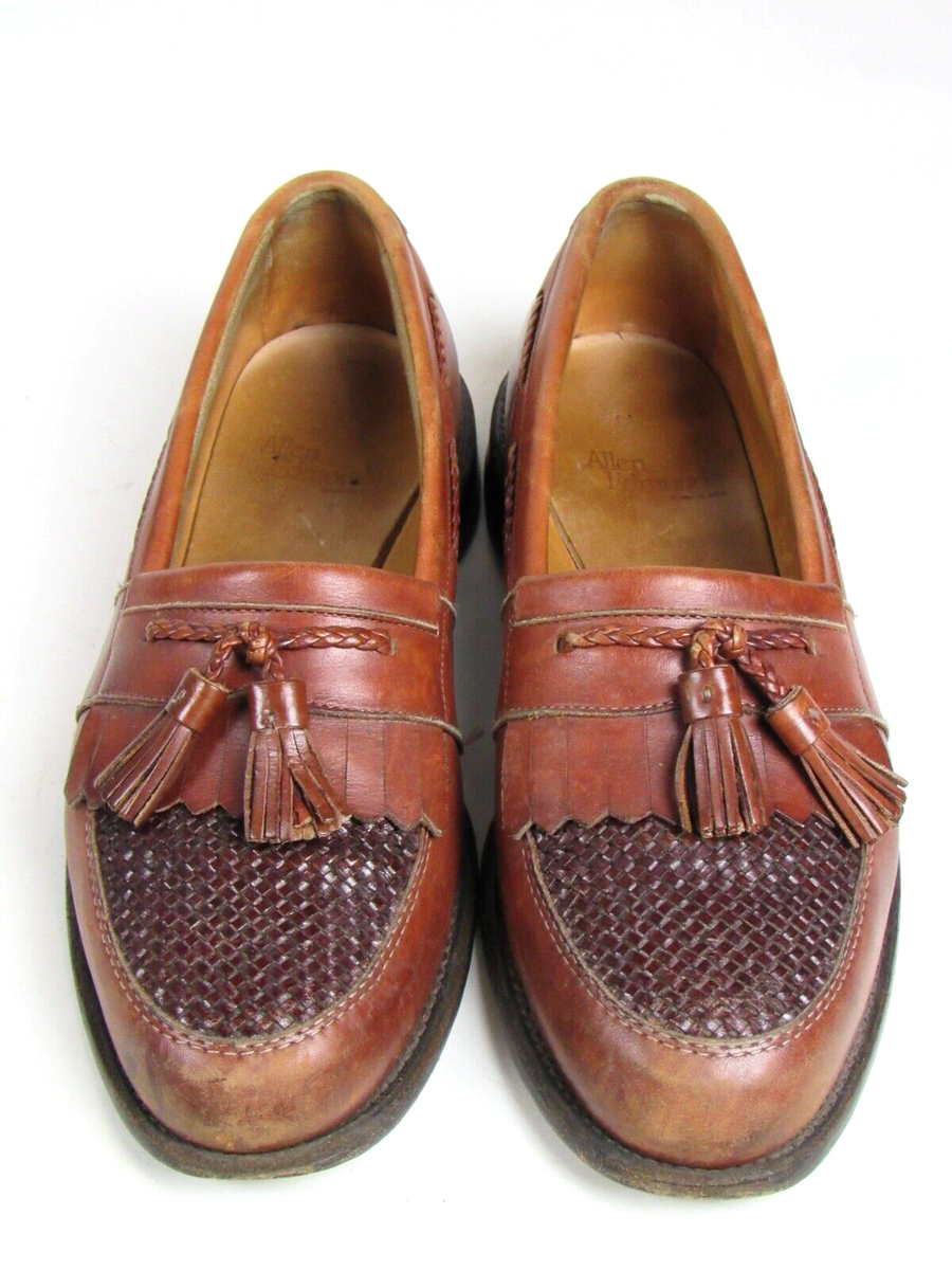 Allen Edmonds Cody Tassel Kiltie Brown Leather Weave Slip-On  display picture 2