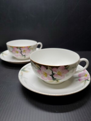 6 Sets Noritake Azalea 19322 Pink Floral Gold Trim Fine China