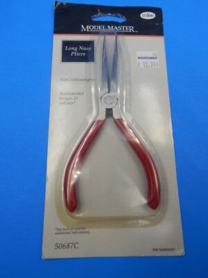 Testors Model Master Long Nose Pliers #50687C w/ Cushion Grips New in Packaging