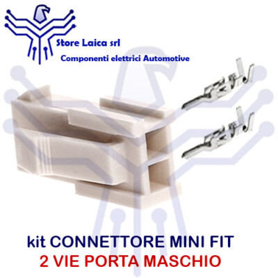 Connettore Mini Fit Maschio Molex 2 Vie - Per Cablaggi Elettrici E Illuminazione - Foto 7