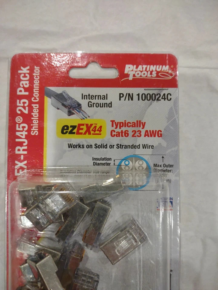 Platinum Tools ezEX-RJ45 Internal Ground Shielded Connectors 100024c Pack of 25 - Image 2 of 4