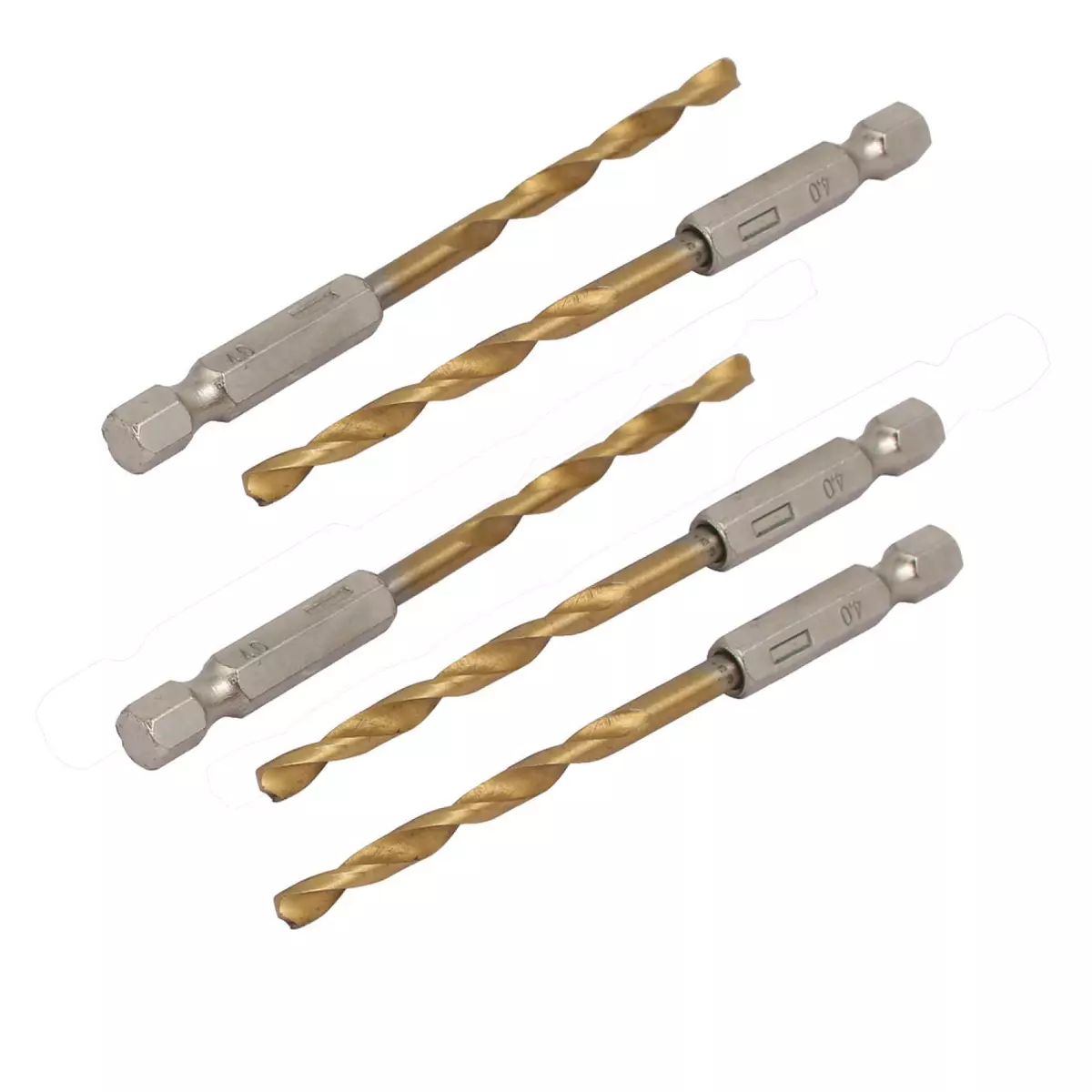 5pcs 4mm Drilling Dia 1 4 inch Hex Shank 60mm Length HSS Twist