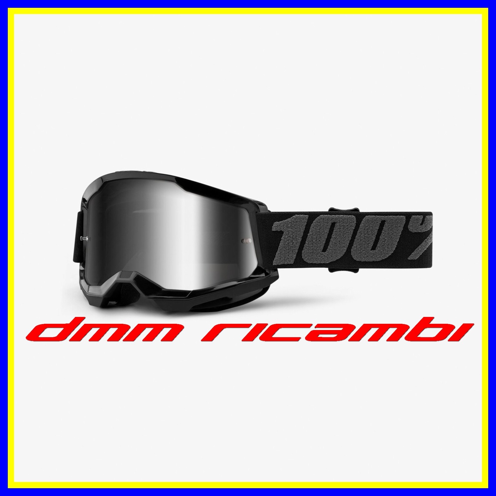 Occhiali 100% STRATA 2 BLACK Moto Cross Enduro Motard ATV Quad Bici Maschera