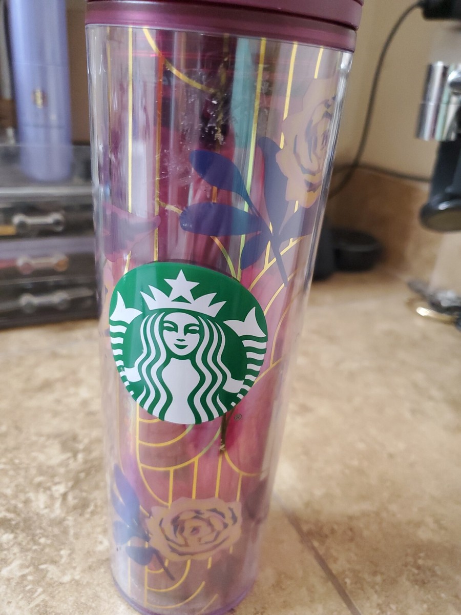 FALL 2020 Starbucks Floral Plastic Tumbler Cup 16 oz