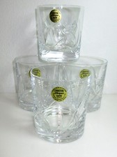 4 Cristal D'Arques Durand Lude Taille Loire Old Fashioned Glass Pin Wheel Swirl 