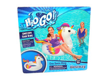 H2O GO Inflatable Unicorn Swim Ring Inflated Size: 43"x31"x28" Age 10 Pool Fun