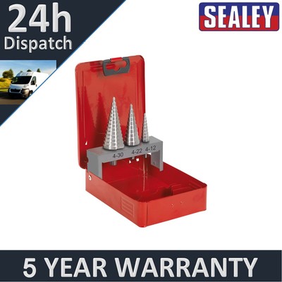 Sealey Doppelflöte HSS M2 Stufenbohrer-Set 3-teilig AK4733