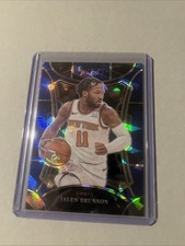 2023-24 Panini Select - Concourse Jalen Brunson #7 Blue Cracked Ice Prizm