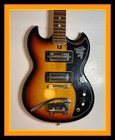 Vintage Kawai Teisco Kay K-2T Dual Pickup Sunburst Electric Guitar 70's Rare