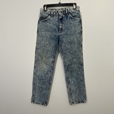 VINTAGE Lee Jeans Womens 30x30 Blue Acid Wash Mom Jean 90s 100 Cotton High Rise