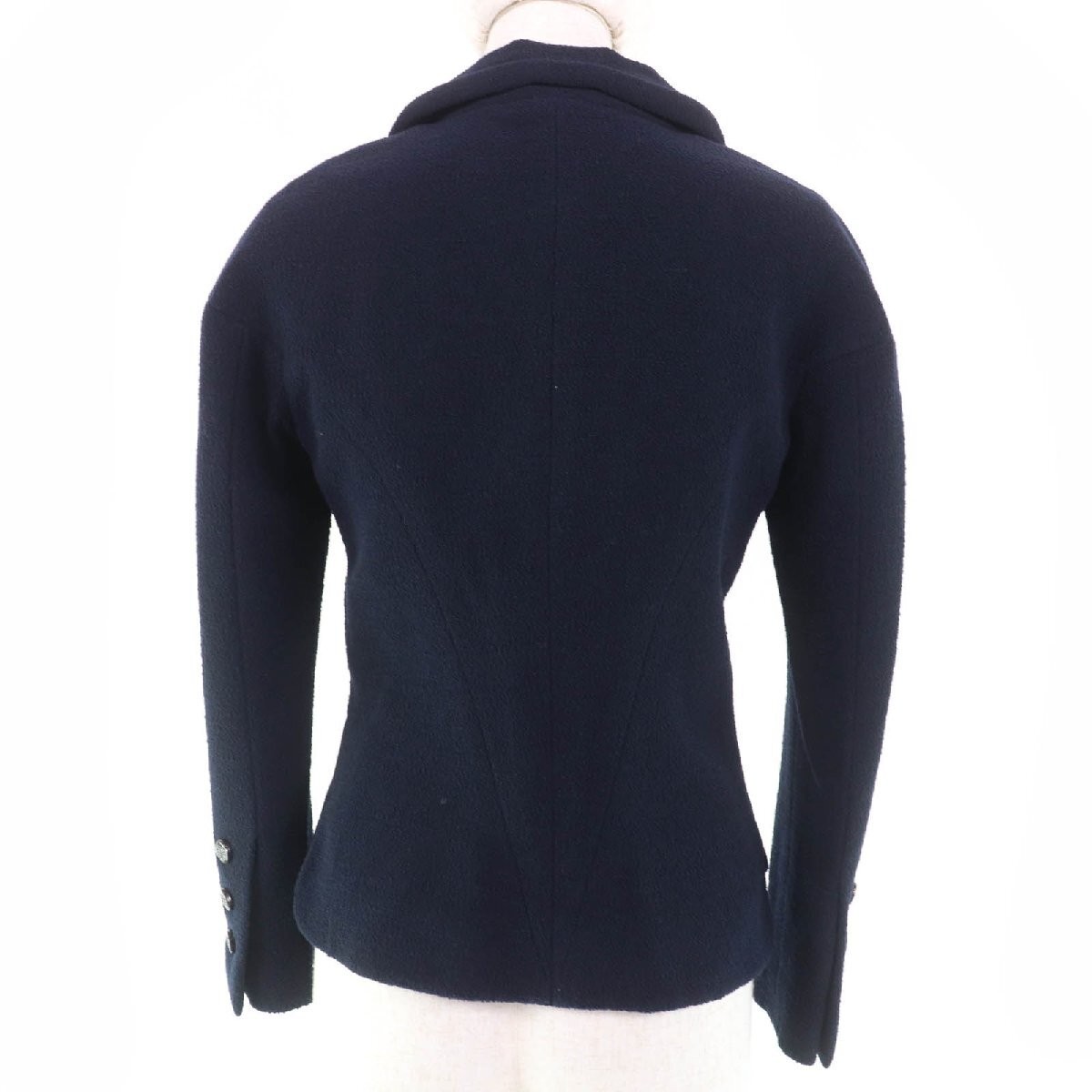 Chanel Coco Mark Button Jacket Navy Rhinestones S… - image 3