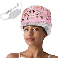 Electric Hair Steamer Cap for Deep Conditioning 3 Mode Temperature Pink
