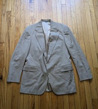 Vintage Polo Ralph Lauren Blazer Jacket Men's 42R Beige Union Made USA