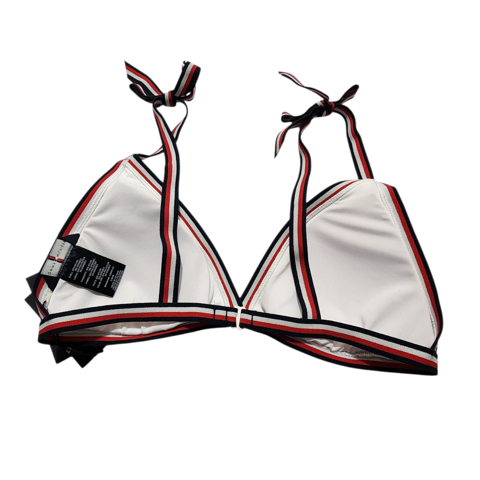 Tommy Hilfiger Women's Triangle Padded Bikini Swimsuit White Size L thumbnail 5