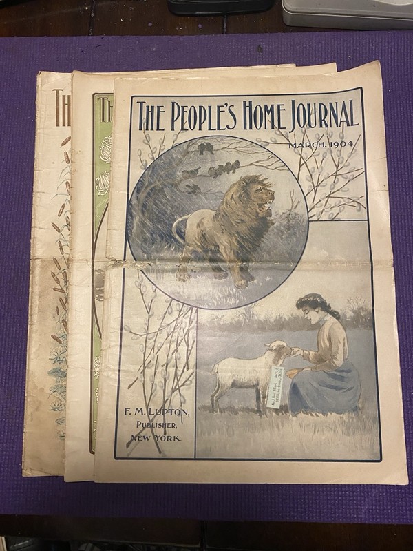 Lot of (3) Peoples Home Journal Magazines 1899, 1903, 1904