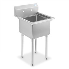 Commercial Stainless Steel Kitchen Utility Sink - 23.5" Wide