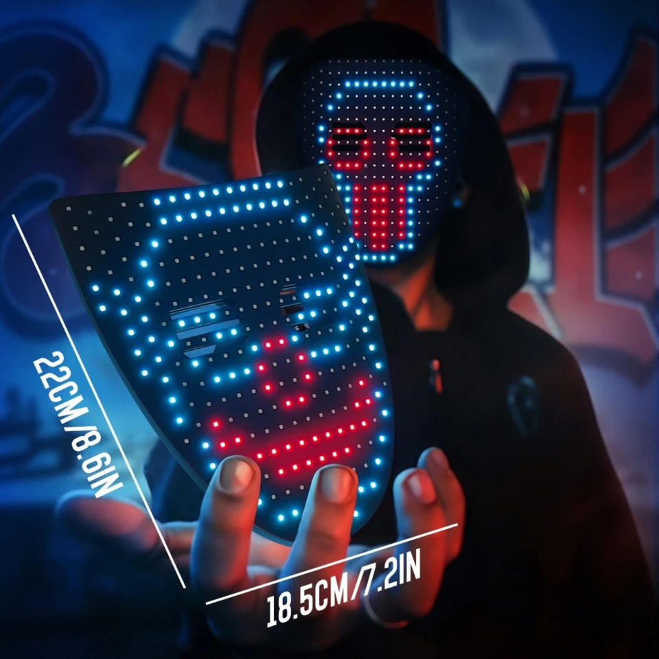 1 Pieza Máscara LED con Sensor de Gestos, Máscara Iluminada para Niños/Hombres/Mujeres Foto 3 de 4