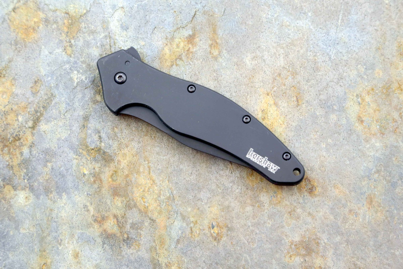 1840CKT Kershaw Shallot pocket knife Speedsafe Black handle plain edge NEW blem