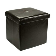 POUF CONTENITORE IMBOTTITO QUADRATO 40X40 CM COLORE NERO