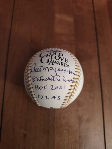 Bill Mazeroski Signed Gold Glove  Baseball 3 Inscriptions