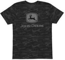 NEW John Deere Boys Gray Black Camo T-Shirt Sizes 8, 10/12, 14/16, 18/20