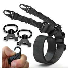 Two Point Sling Strap Rifle Gun Sling + 2pcs Push Button QD Quick Release Mount