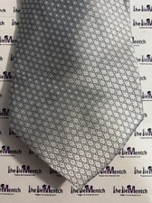 KENNETH COLE Silk Silver Polka Dot Design Neck Tie 3  New-Minor Flaw 