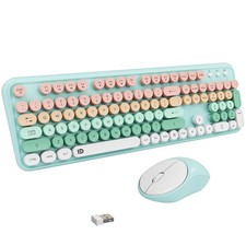 Wireless Keyboard and Mouse Combo with Switch Button- 2.4GHz Cordless Typewri...