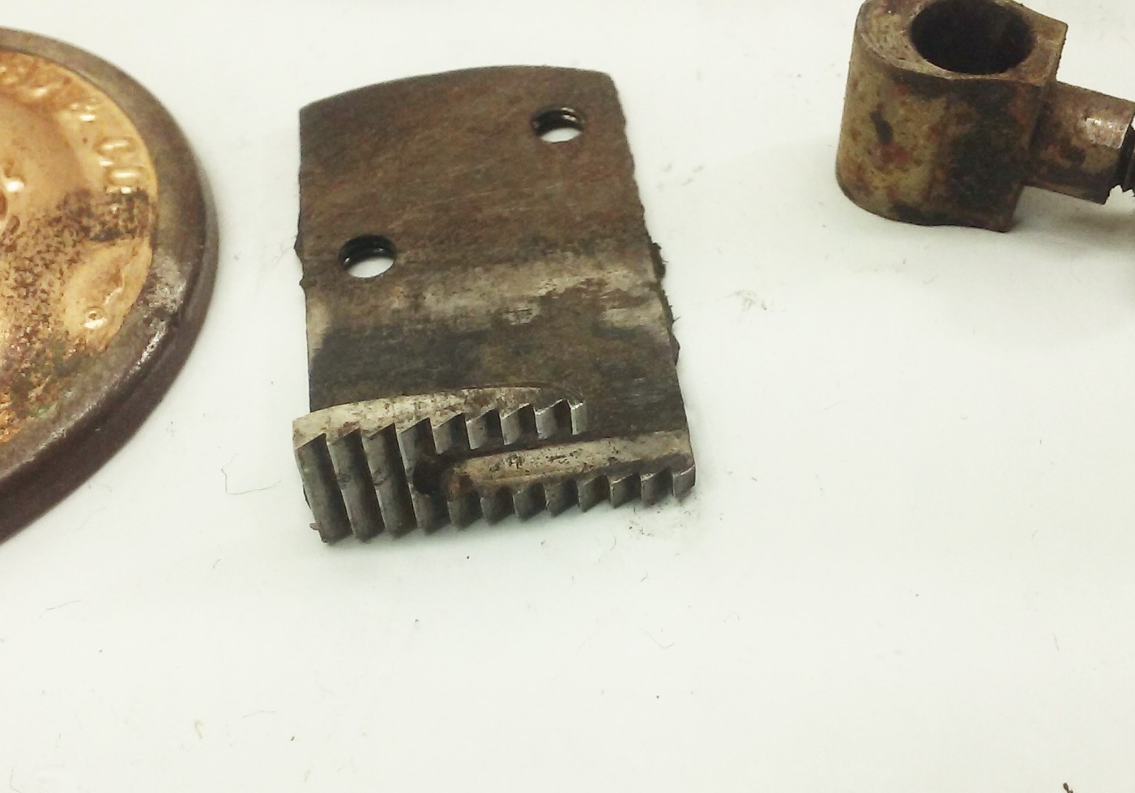 Vtg Antique Damascus Treadle sewing machine parts LOT needle clamp side cover