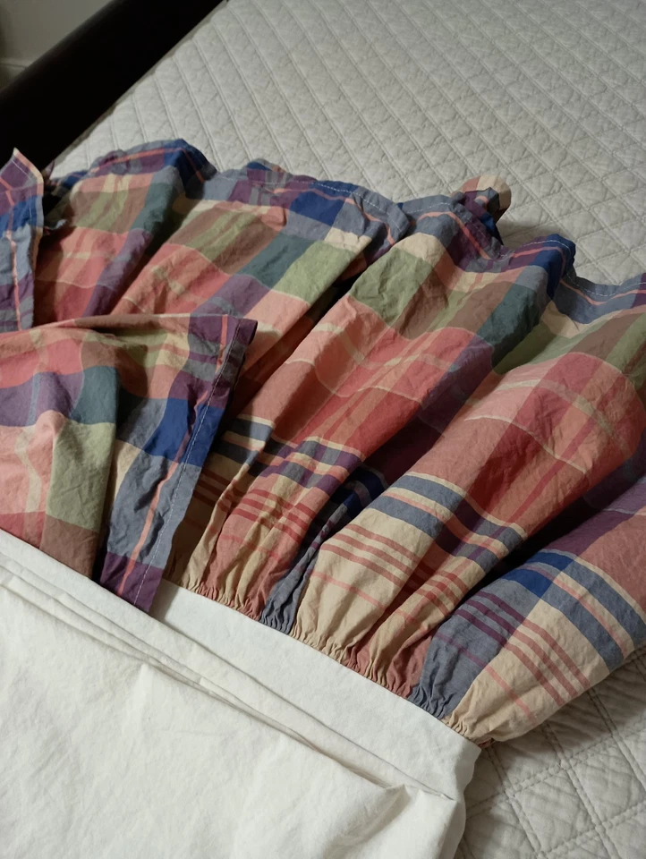 Falda Cama Eddie Bauer Algodón Pastel Cuadros Talla Queen Volantes Portugal Foto 2 de 4