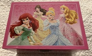 Disney Princess Jewelry Box, Girls , Cute With Glitter Dress Embellished