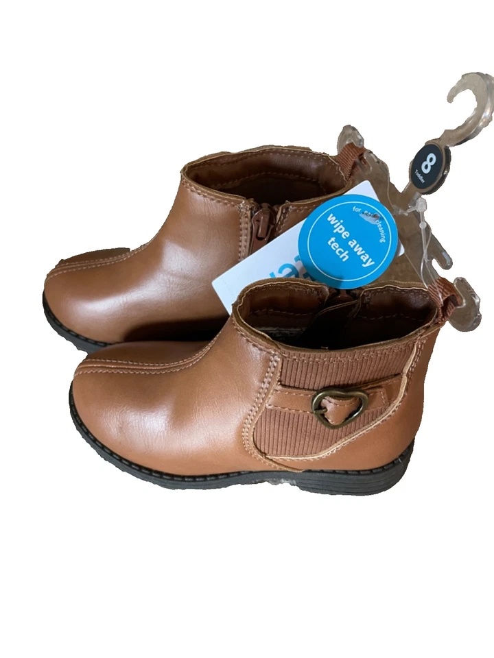 Carter's Botín Imitación Cuero, Cremallera Lateral/Decoración, Marrón, Niña Niño Talla 8M Foto 4 de 4