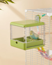 Bird Feeder and Bath for Cage, Hanging Bird Bathtub Bath Shower Box Bowl, Bird C